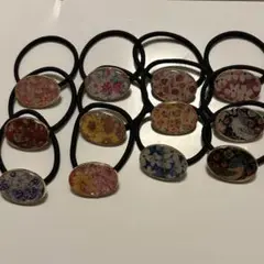 リバティ ハンドメイド ヘアゴム12個セット⑨