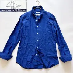 上質✨エディフィス TESSITURA MONTI別注 リネン混シャツ 青 L