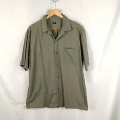 UNIQLO オープンカラー　半袖シャツ　XL　カーキ　B3540