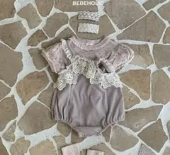BEBE HOLIC lace rompers M ピンク