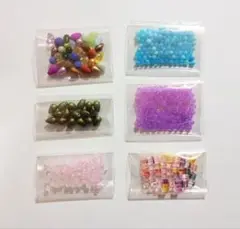 【まとめ売り】天然石ラウンド チェコドロップなど 6袋 お得☆