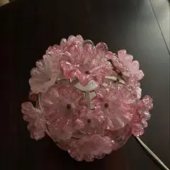 イワタ工芸ガラス　昭和レトロ　フラワーランプ