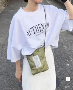 nugu AUTHENTICプリント 半袖Tシャツ グレー