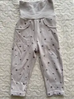【美品】バースデイ♡裏起毛 80cm 星と月のプリント ハイウエストパンツ
