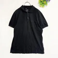 GAP ギャップ【M】ポロシャツ ブラック 鹿の子 コットン100% 無地 半袖