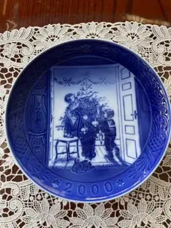 Royal Copenhagen 2000年製 イヤープレート青い皿