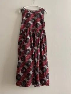 LE GLAZIK バティックプリント ワンピース　赤　レッド