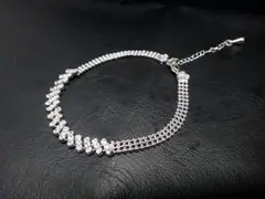 ラインストーン&ボールチェーン ブレスレット