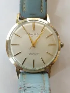Citizen Delux 手巻き時計 19Jewels 水色レザー