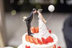 【正規品】ケーキトッパー バルーンにキスして　ウェディングケーキ　バルーン