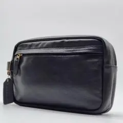 オールドコーチ オールレザー 黒　クラッチ　 セカンドバッグc932