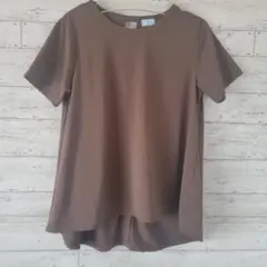 ブラウン 半袖チュニックTシャツ