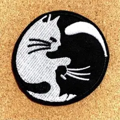 白黒猫　ワッペン