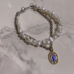【一点物】ヴィンテージメダイ×パール×SV925