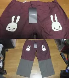 新品 cune キューン うさぎ2匹 クライミングパンツ ズボン L 兎 切替