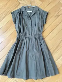 【SLOBE IENA】美品オリーブ半袖シャツワンピース