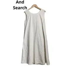 And Search リネン コットン アイボリー ノースリーブ ロングドレス