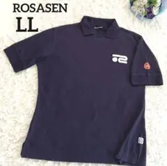ROSASEN ロサーセン ワッペン ロゴ刺繍 半袖 ポロシャツ ネイビー