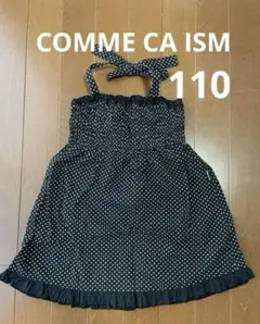 COMME CA ISM 黒白ドット ワンピース 110cm