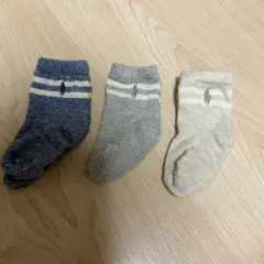 ポロ・ラルフ・ローレン ベビー靴下 3足セット 約9cm