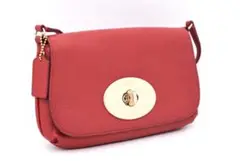 美品 COACH コーチ 赤レザー ショルダーバッグ ゴールド金具