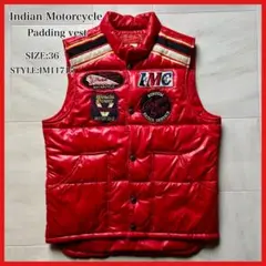 希少 インディアンモーターサイクルパッチ付 レザーベスト MADE IN USA 希少 インディアンモーターサイクルパッチ付 レザーベスト MADE