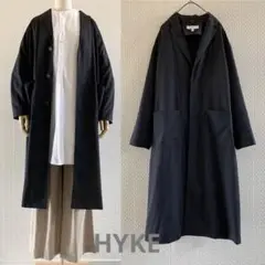 【美品】HYKEハイク ショップコートSHOP COAT 2018黒1
