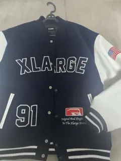 XLARGE スタジャン ネイビー/ホワイト XL
