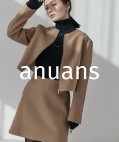 完売品✨️anuans ウールダブルクロスミニスカート ブラウン Sサイズ