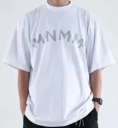 ホワイト Tシャツ XXL グレー テープデザイン