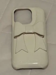 リボン付きクリーム色ソフトケース