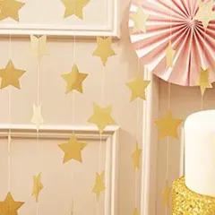 ガーランド ゴールド 星 スター キレイ パーティー 誕生日 お祝 写真