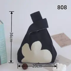 808 ニットトートバッグ 手編み カラフルデザイン 水曜日 ふんわ [i0y5
