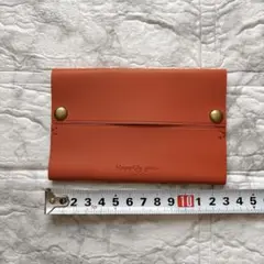 ポケットティッシュケース 本革 レザー かわいい オレンジ