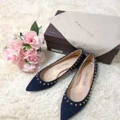 【美品】 ペリーコ PELLICO フラット パンプス スタッズ 23