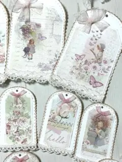 *ツーサイズ*タグ*(だるまピン付き)*handmade*