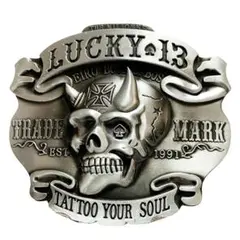 ベルトバックル のみ メンズ レディース カジュアル ビジネス LUCKY13銀