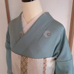 水色飛び柄 小紋 着物正絹