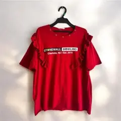 古着 リメイクTシャツ STONEWALL BOWLING フリル付き 2017