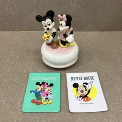 ミッキー・ミニー オルゴール 陶器製　ディズニー　ミッキーマウスマーチ　オマケ付