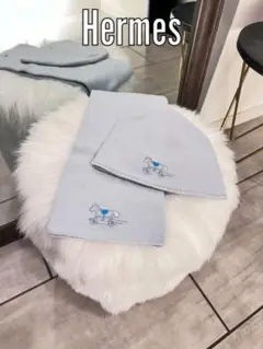 Hermes エルメス ベビー キッズ カシミア ニット帽 マフラー レア