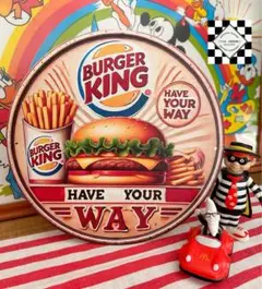 バーガーキング⑥ BURGER KING ブリキ看板　アメリカン雑貨　ダイナー