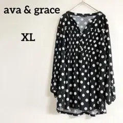 即購入OK✨ava & grace【XL】ドット柄 七分丈 チュニック