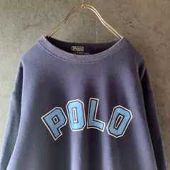 【超希少】POLO ポロラルフローレン スウェット デカロゴ 古着 160