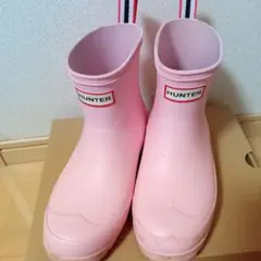 HUNTER⭐ ハンター プレイブーツ⛄ショート☆ピンク レインブーツ 22.0