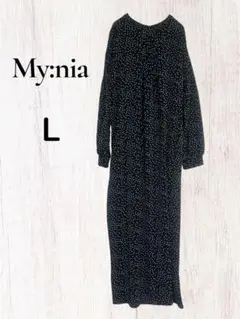 ★新品未使用★My:nia ドット柄 ワンピース【L】2way ロングワンピース
