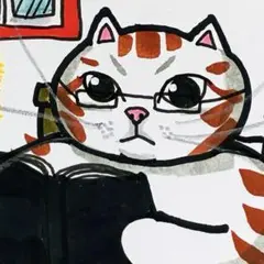 ヨムネコ　晴耕雨読（せいこううどく）　ポストカード