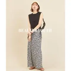 BEAUTY&YOUTH フラワープリント　ロングスカート