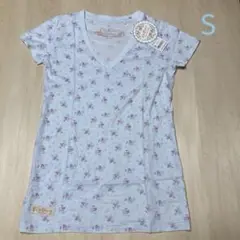 【新品タグ付き】キャスキッドソン　UNIQLO フラワー Tシャツ 水色　S