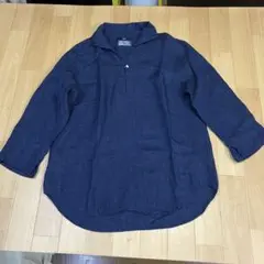 シップス BAIRD McNUTT リネン カプリシャツ　M　ネイビー